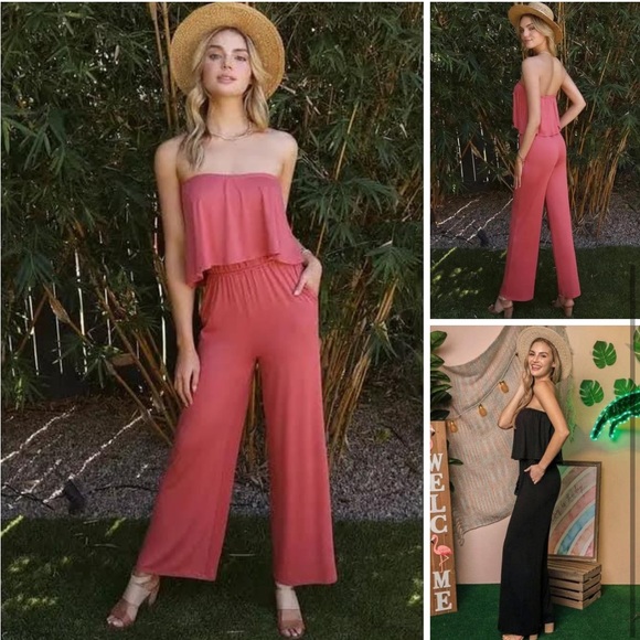 NEW•XL•ZEN ESSENTIAL BLACK JUMPSUIT WITH POCKETS - Picture 2 of 14